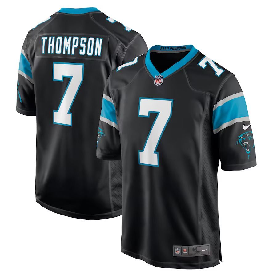 Men Carolina Panthers #7 Shaq Thompson Nike Black Player Game NFL Jersey